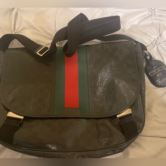 GUCCI Imprime Monogram Medium Web 500 edition unisex Messenger bag. - Picture 2 of 9